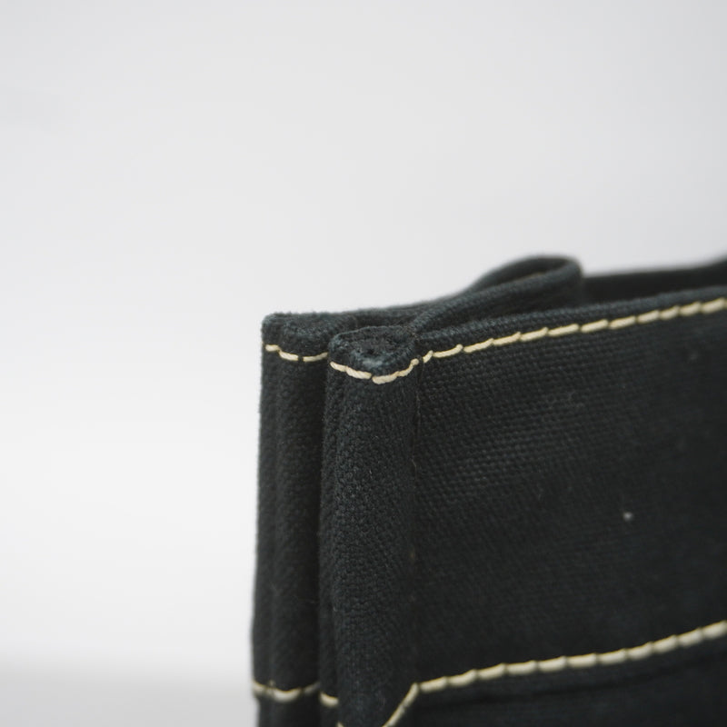 【6id4966】エルメス トートバッグ ドーヴィルMM キャンバス ブラック シルバー金具【中古】メンズ レディース ユニセックス