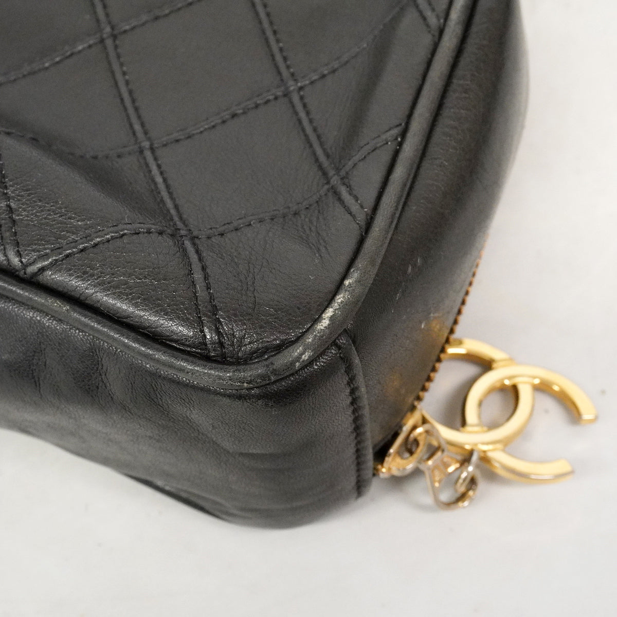 【6id4975】シャネル ハンドバッグ ビコローレ ラムスキン ブラック ゴールド金具【中古】レディース