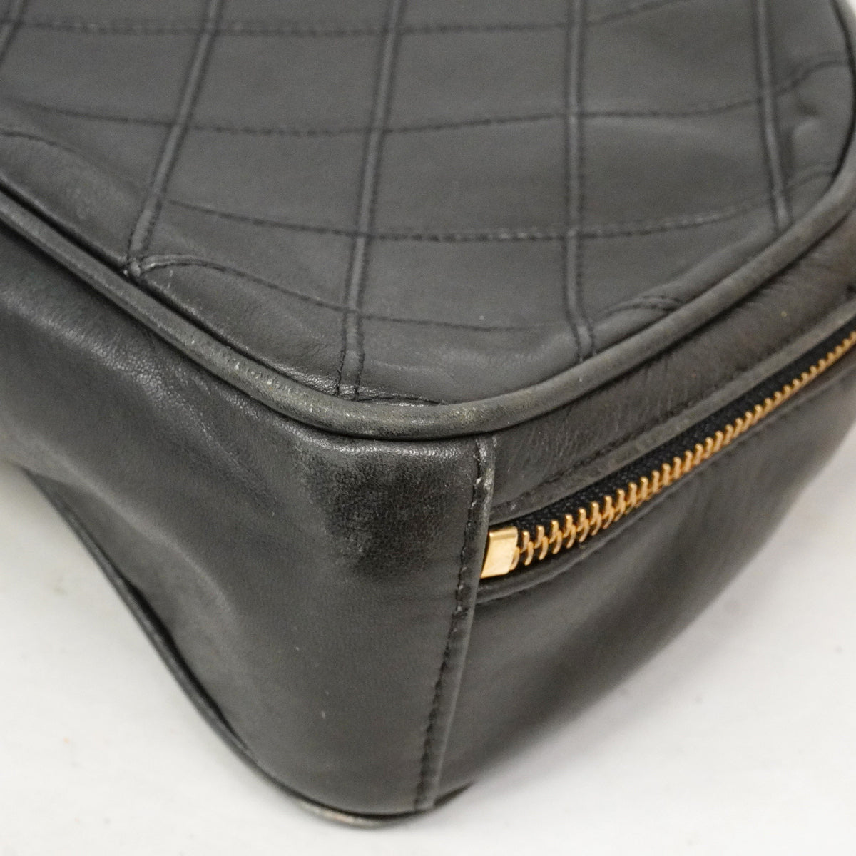 【6id4975】シャネル ハンドバッグ ビコローレ ラムスキン ブラック ゴールド金具【中古】レディース