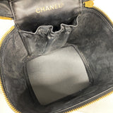 【6id4979】シャネル バニティバッグ キャビアスキン ブラック ゴールド金具【中古】レディース