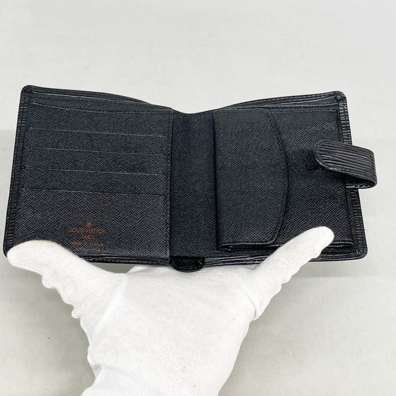 【6id4987】ルイヴィトン 財布 エピ ポルトビエコンパクト M63552 ノワール【中古】メンズ レディース ユニセックス