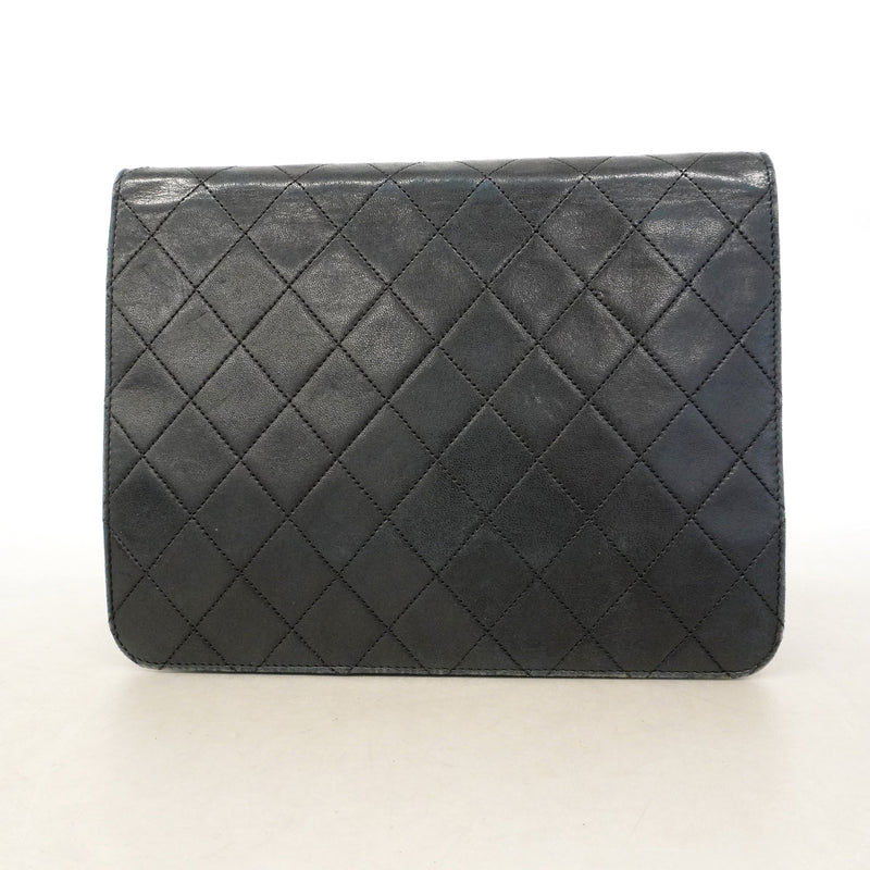 【6id4990】シャネル ショルダーバッグ マトラッセ チェーンショルダー ラムスキン ブラック ゴールド金具【中古】レディース