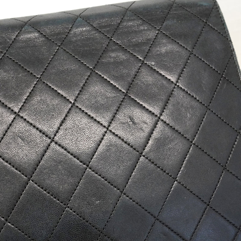 【6id4990】シャネル ショルダーバッグ マトラッセ チェーンショルダー ラムスキン ブラック ゴールド金具【中古】レディース
