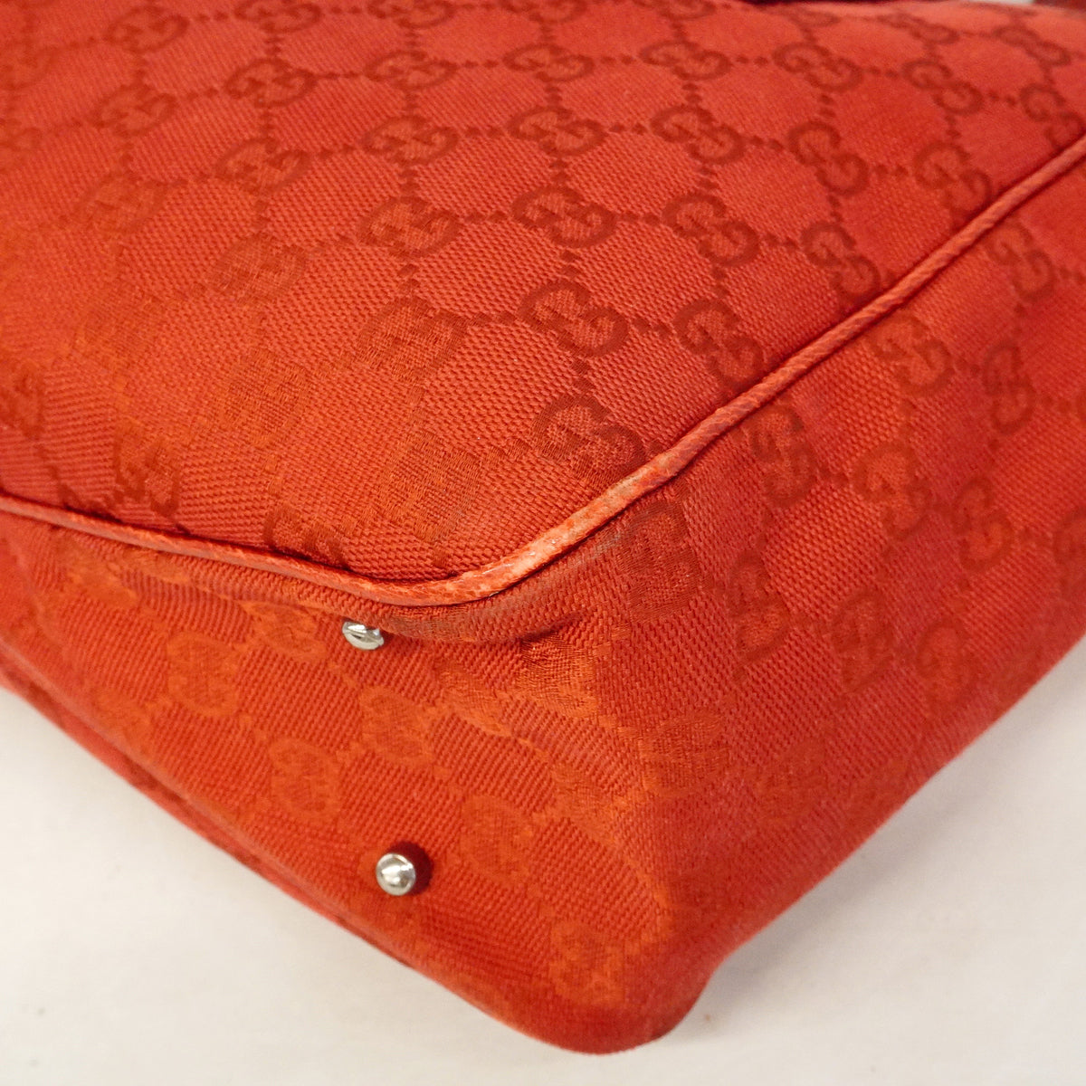 【6id4991】グッチ トートバッグ GGキャンバス 113019 キャンバス レッド シルバー金具【中古】レディース