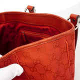 【6id4991】グッチ トートバッグ GGキャンバス 113019 キャンバス レッド シルバー金具【中古】レディース