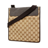 【6id4992】グッチ ショルダーバッグ GGキャンバス 27639 キャンバス ベージュ ブラウン シルバー金具【中古】レディース