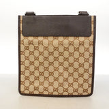 【6id4992】グッチ ショルダーバッグ GGキャンバス 27639 キャンバス ベージュ ブラウン シルバー金具【中古】レディース