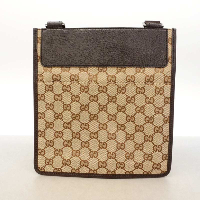 【6id4992】グッチ ショルダーバッグ GGキャンバス 27639 キャンバス ベージュ ブラウン シルバー金具【中古】レディース