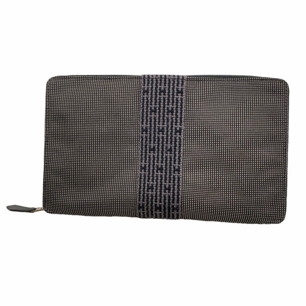【6id5005】エルメス 長財布 エールラインパースGM ナイロン グレー シルバー金具【中古】メンズ レディース ユニセックス