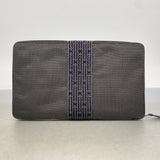 【6id5005】エルメス 長財布 エールラインパースGM ナイロン グレー シルバー金具【中古】メンズ レディース ユニセックス