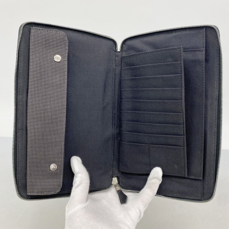 【6id5005】エルメス 長財布 エールラインパースGM ナイロン グレー シルバー金具【中古】メンズ レディース ユニセックス