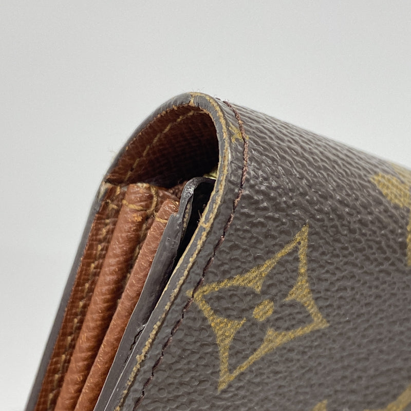 【6id5014】ルイヴィトン 長財布 モノグラム ポシェットポルトモネクレディ M61725 ブラウン【中古】メンズ レディース ユニセックス