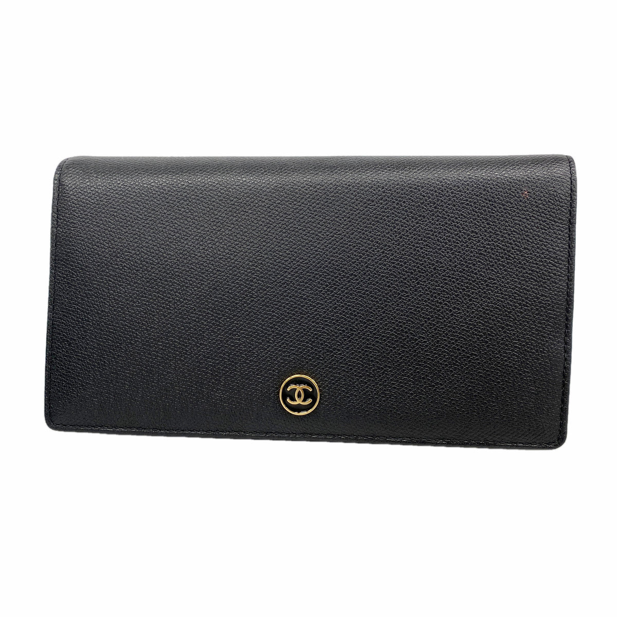 【6id5025】シャネル 長財布 ココボタン レザー ブラック ゴールド金具【中古】メンズ レディース ユニセックス