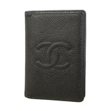【6id5035】シャネル カードケース キャビアスキン ブラック【中古】メンズ レディース ユニセックス