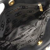 【6id5036】シャネル トートバッグ ワイルドステッチ レザー ブラック ゴールド金具【中古】レディース
