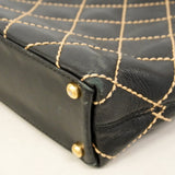 【6id5036】シャネル トートバッグ ワイルドステッチ レザー ブラック ゴールド金具【中古】レディース