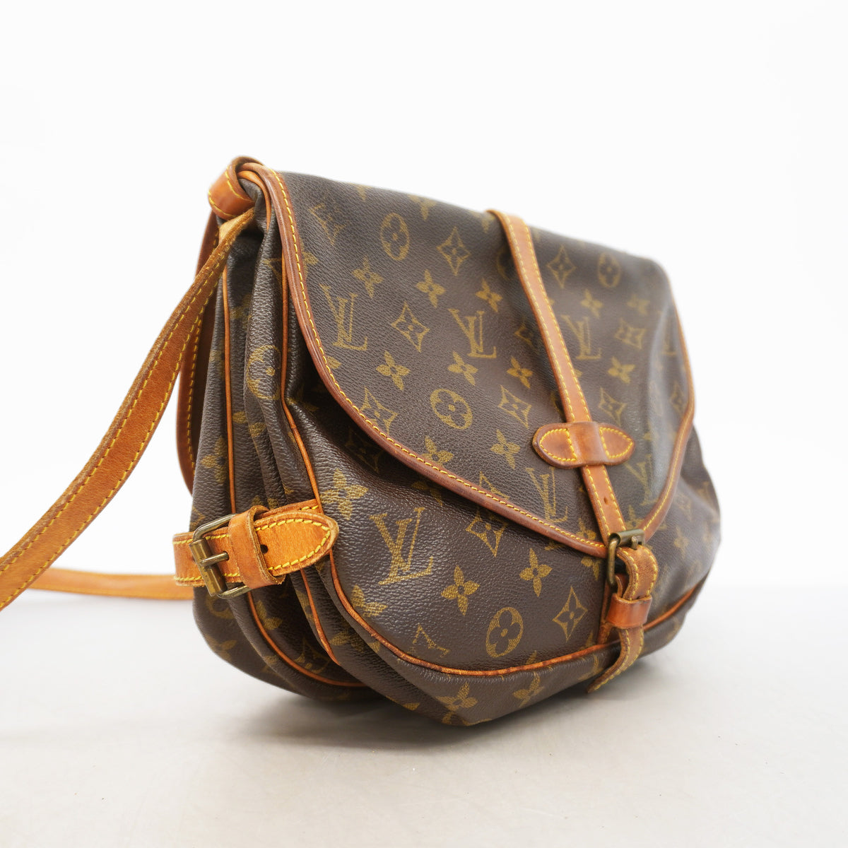 【6id5053】ルイヴィトン ショルダーバッグ モノグラム ソミュール30 M42256 ブラウン【中古】レディース