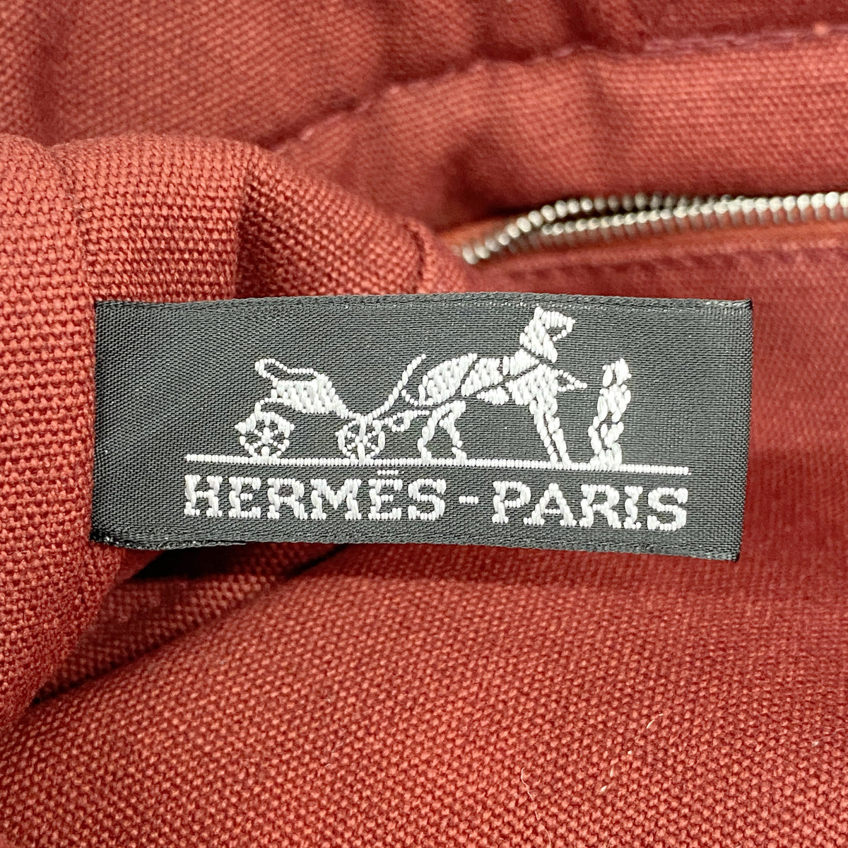 【6id5054】エルメス トートバッグ フールトゥMM キャンバス レッド シルバー金具【中古】メンズ レディース ユニセックス