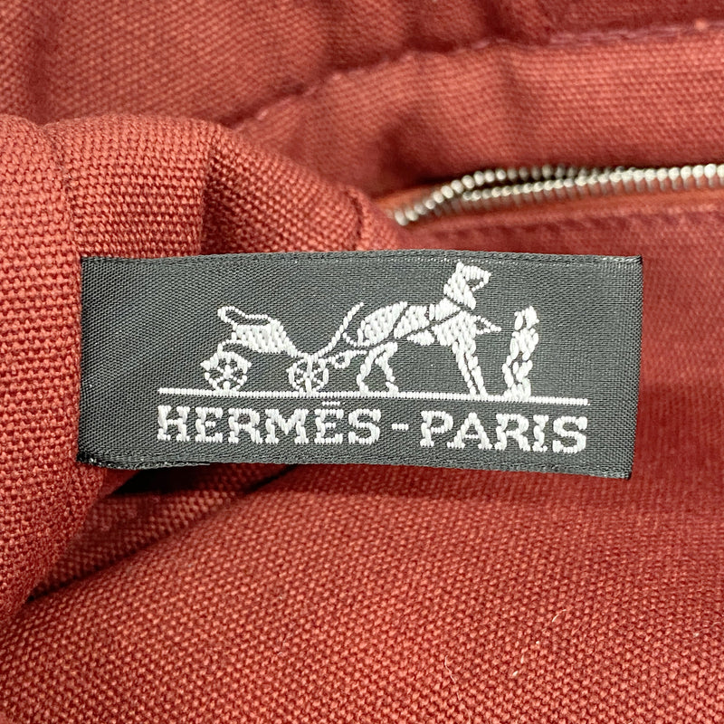 【6id5054】エルメス トートバッグ フールトゥMM キャンバス レッド シルバー金具【中古】メンズ レディース ユニセックス