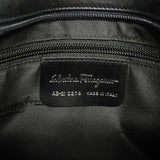 【6id5056】サルヴァトーレフェラガモ ショルダーバッグ ヴァラ レザー ブラック シルバー金具【中古】レディース