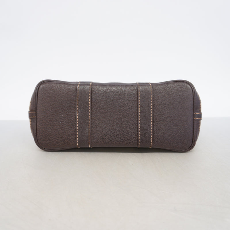 【6id5058】エルメス トートバッグ ガーデンパーティTPM トワルアッシュ ブラウン シルバー金具 □J刻印 2wayバッグ【中古】レディース