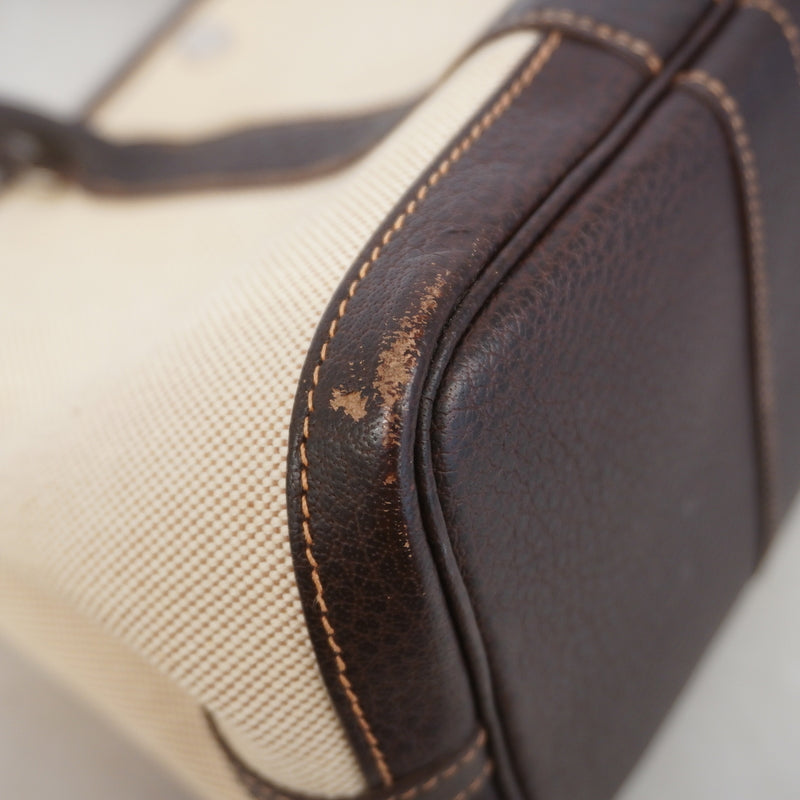 【6id5058】エルメス トートバッグ ガーデンパーティTPM トワルアッシュ ブラウン シルバー金具 □J刻印 2wayバッグ【中古】レディース