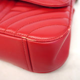 【6id5059】プラダ ショルダーバッグ タイムラグ レザー レッド シルバー金具【中古】レディース
