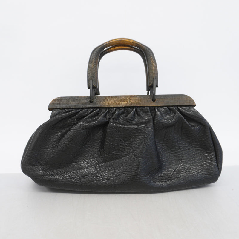 【6id5062】グッチ ハンドバッグ 105377 レザー ブラック【中古】レディース