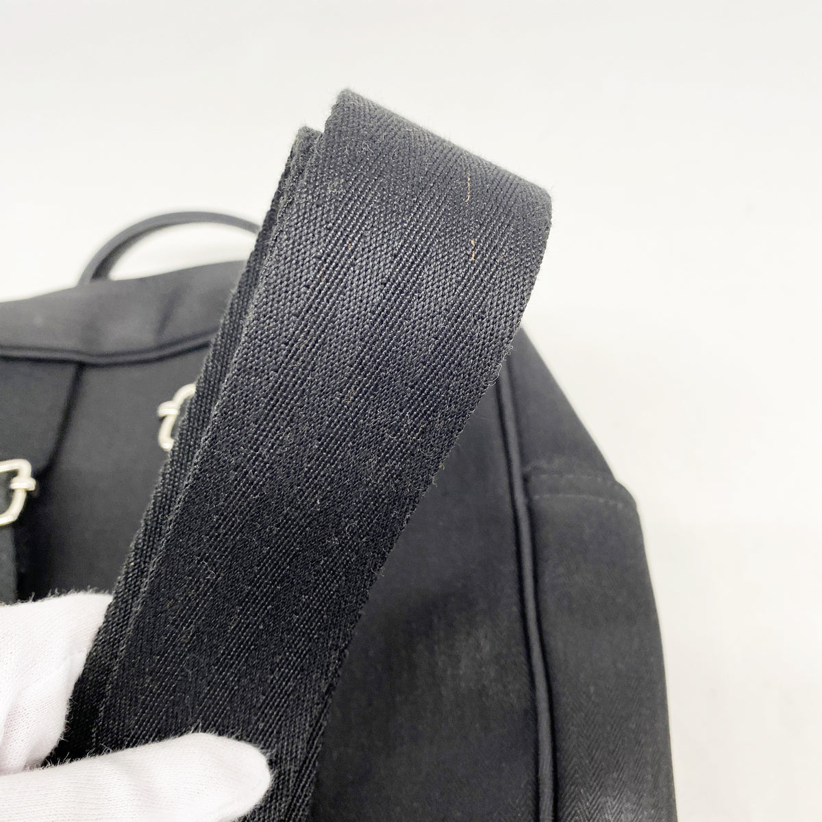 【6id5067】エルメス リュック・デイパック サックアドアカプルコ トワルシェブロン ブラック シルバー金具【中古】メンズ