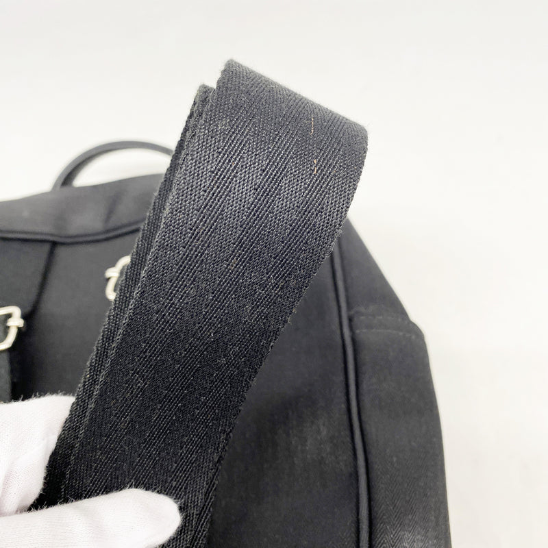 【6id5067】エルメス リュック・デイパック サックアドアカプルコ トワルシェブロン ブラック シルバー金具【中古】メンズ