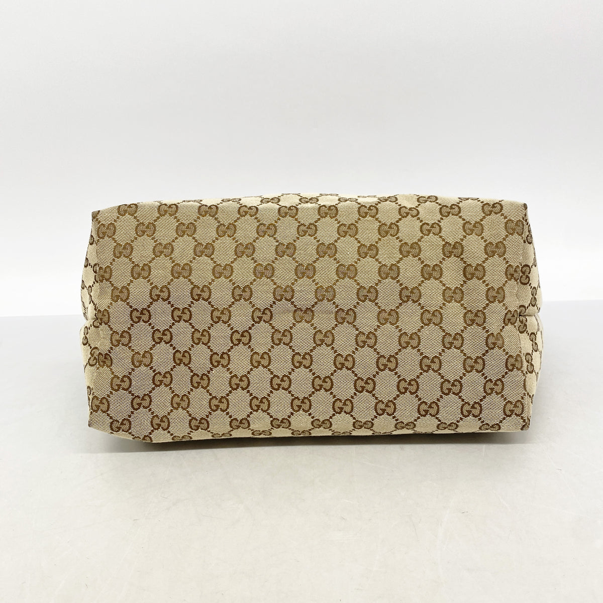 【6id5070】グッチ トートバッグ GGキャンバス 211975 キャンバス ベージュ ブラック シャンパンゴールド金具【中古】レディース