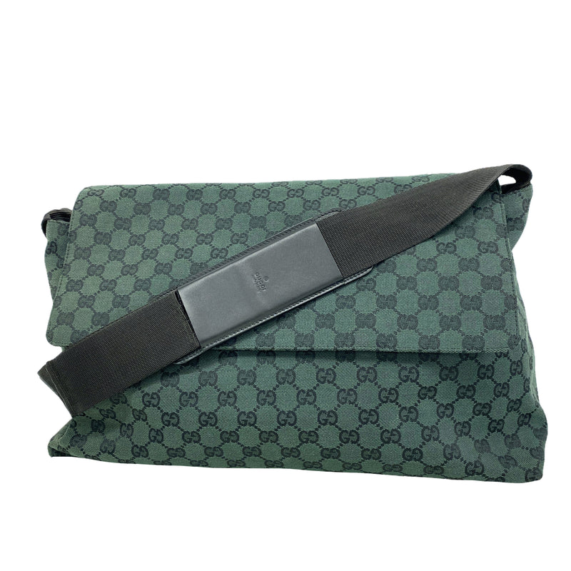 【6id5071】グッチ ショルダーバッグ GGキャンバス 272350 キャンバス グリーン ゴールド金具【中古】レディース