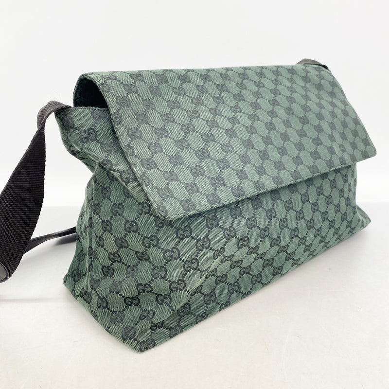 【6id5071】グッチ ショルダーバッグ GGキャンバス 272350 キャンバス グリーン ゴールド金具【中古】レディース