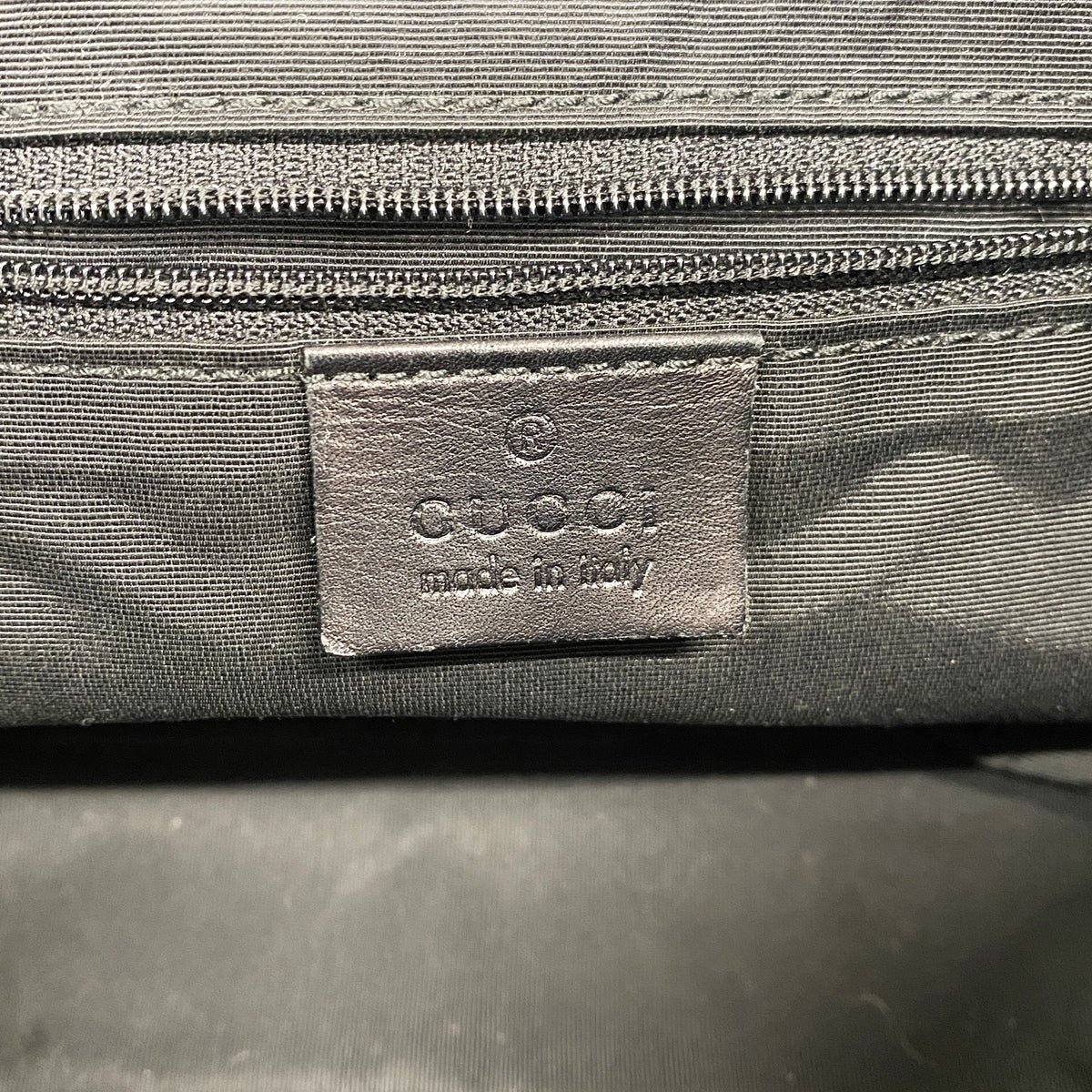 【6id5072】グッチ ショルダーバッグ 92736 デニム ブラック ゴールド金具【中古】レディース
