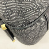 【6id5072】グッチ ショルダーバッグ 92736 デニム ブラック ゴールド金具【中古】レディース