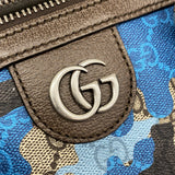 【6id5073】グッチ ハンドバッグ GGカモフラージュ 854860 PVC ブラウン ブルー シルバー金具 2wayバッグ【中古】レディース