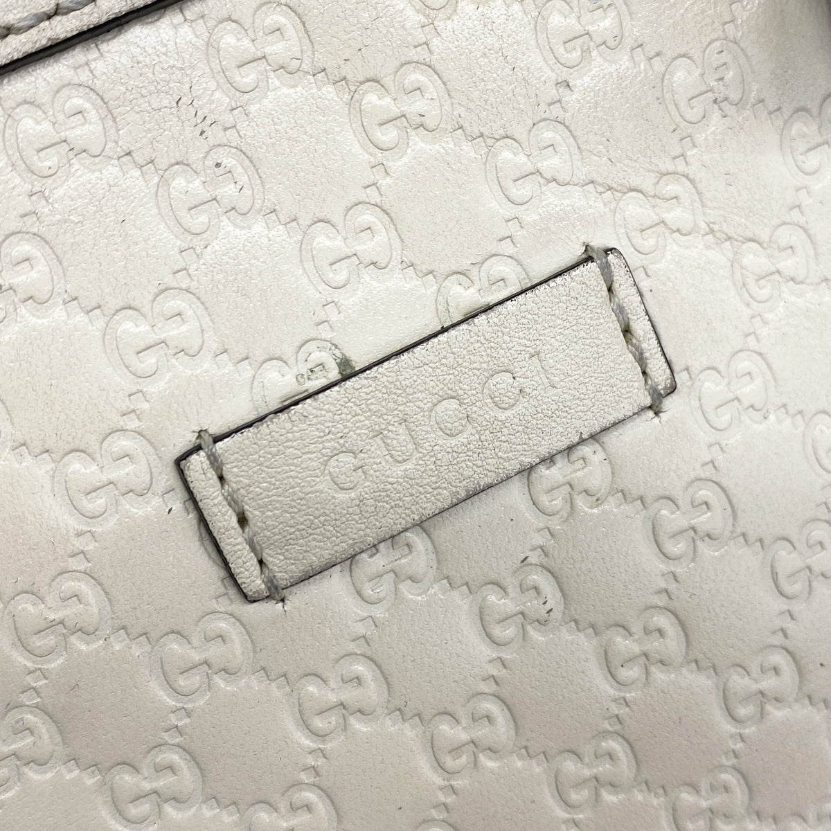 【6id5074】グッチ ハンドバッグ マイクログッチシマ 449654 レザー アイボリー シャンパンゴールド金具 2wayバッグ【中古】レディース