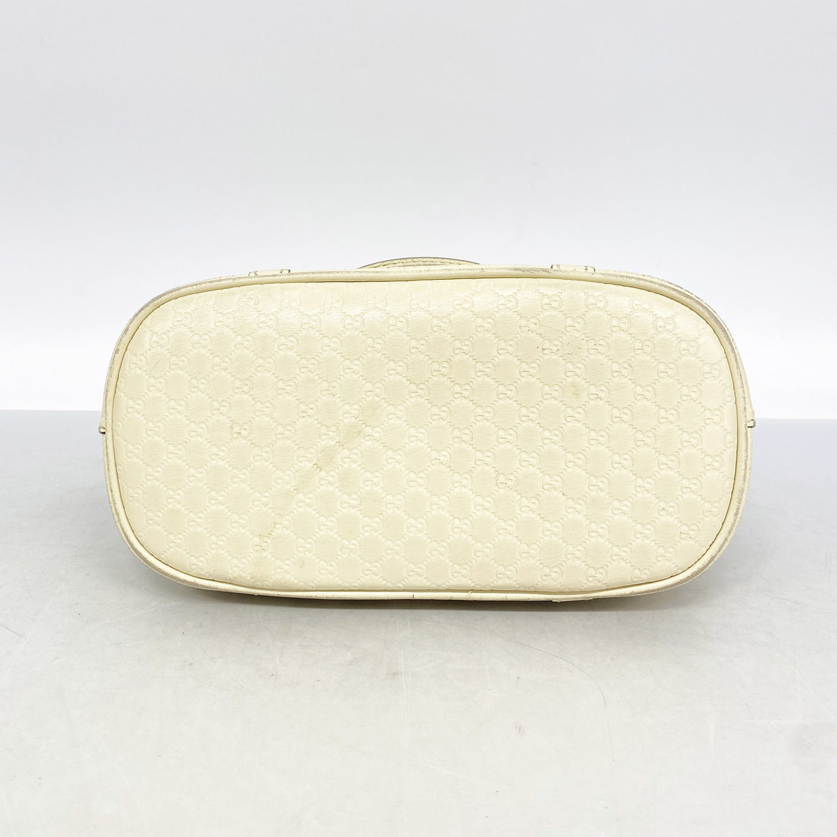 【6id5074】グッチ ハンドバッグ マイクログッチシマ 449654 レザー アイボリー シャンパンゴールド金具 2wayバッグ【中古】レディース