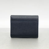 【6id5075】プラダ 三つ折り財布 レザー ブラック ゴールド金具【中古】レディース