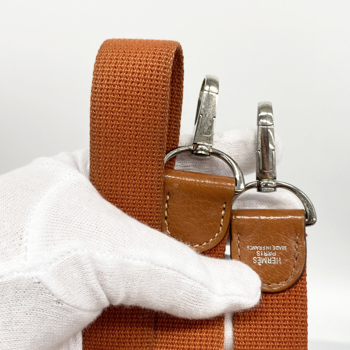 【6id5077】エルメス トートバッグ ガーデンパーティTPM トワルオフィシエ オレンジ シルバー金具 □I刻印 2wayバッグ【中古】レディース