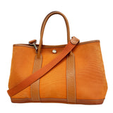【6id5077】エルメス トートバッグ ガーデンパーティTPM トワルオフィシエ オレンジ シルバー金具 □I刻印 2wayバッグ【中古】レディース