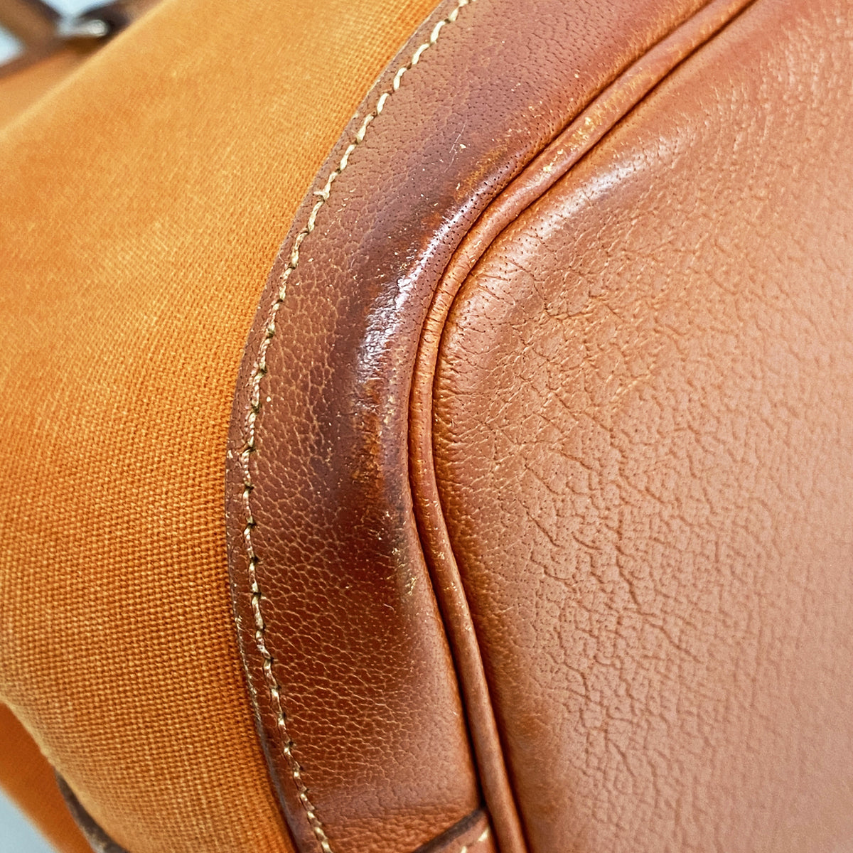 【6id5077】エルメス トートバッグ ガーデンパーティTPM トワルオフィシエ オレンジ シルバー金具 □I刻印 2wayバッグ【中古】レディース