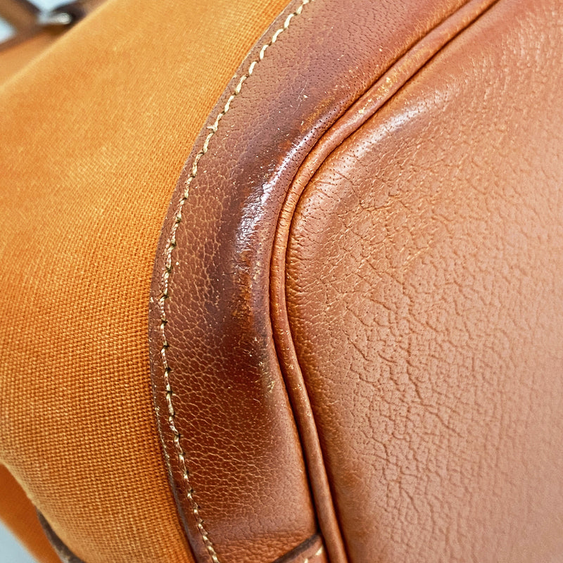 【6id5077】エルメス トートバッグ ガーデンパーティTPM トワルオフィシエ オレンジ シルバー金具 □I刻印 2wayバッグ【中古】レディース