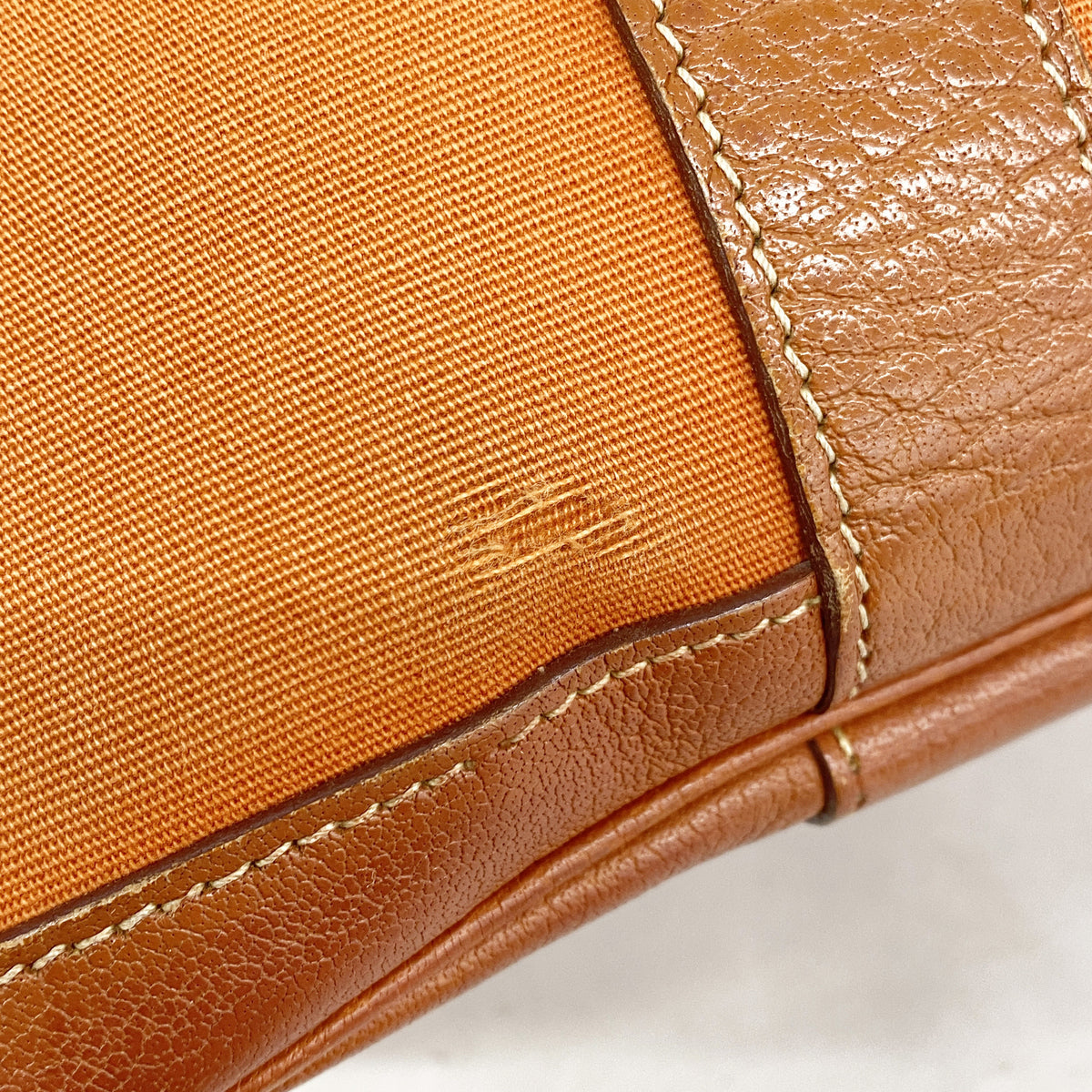 【6id5077】エルメス トートバッグ ガーデンパーティTPM トワルオフィシエ オレンジ シルバー金具 □I刻印 2wayバッグ【中古】レディース