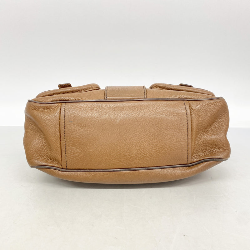 【6id5079】プラダ ショルダーバッグ レザー ブラウン ゴールド金具【中古】レディース