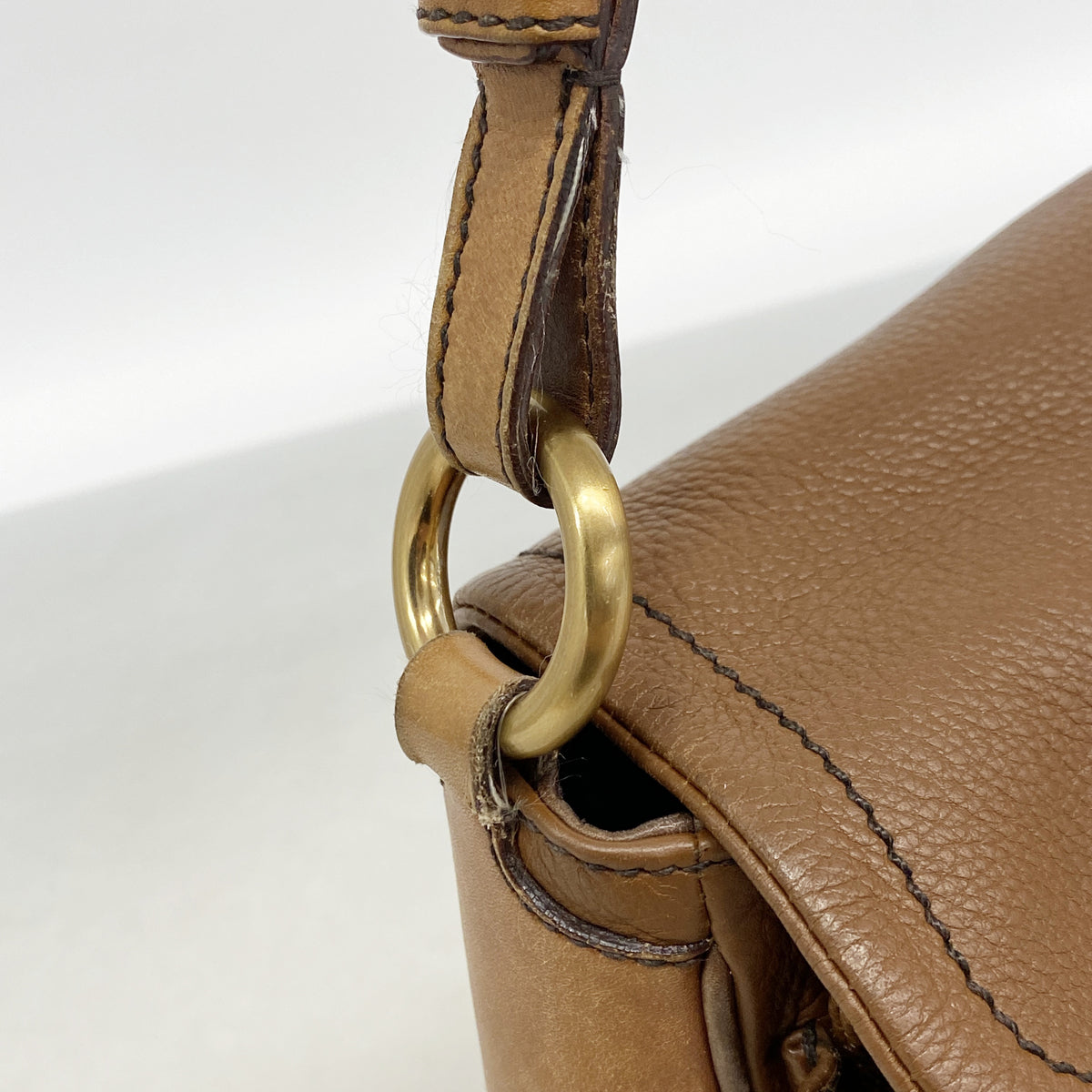 【6id5079】プラダ ショルダーバッグ レザー ブラウン ゴールド金具【中古】レディース