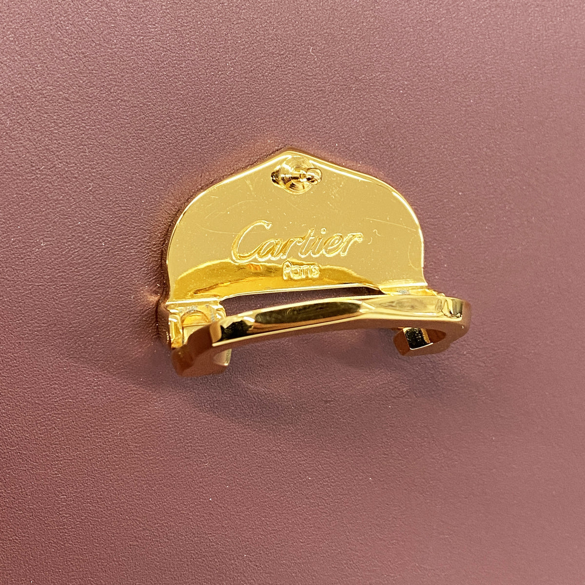 【6id5080】カルティエ ショルダーバッグ マスト レザー ボルドー ゴールド金具【中古】レディース