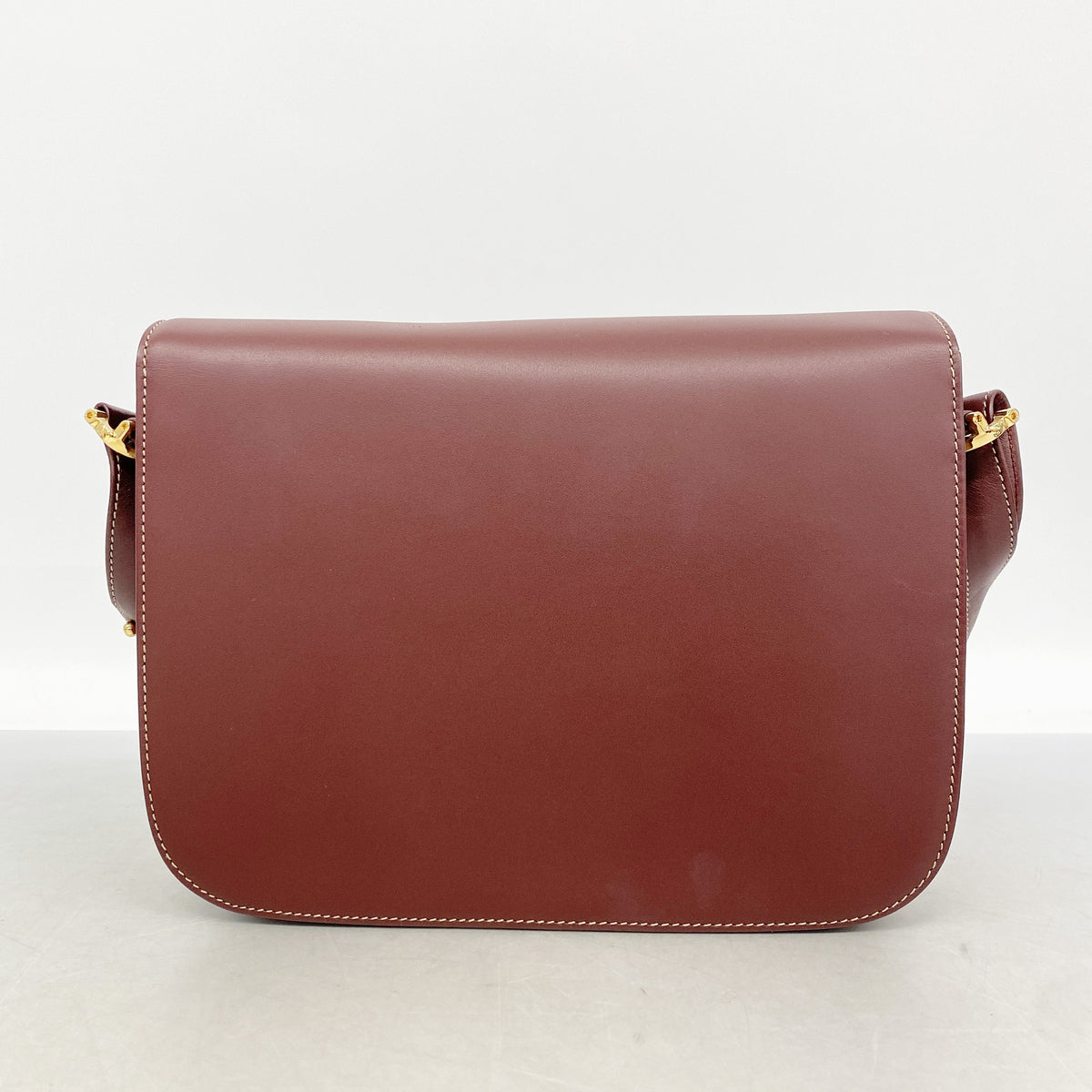 【6id5080】カルティエ ショルダーバッグ マスト レザー ボルドー ゴールド金具【中古】レディース