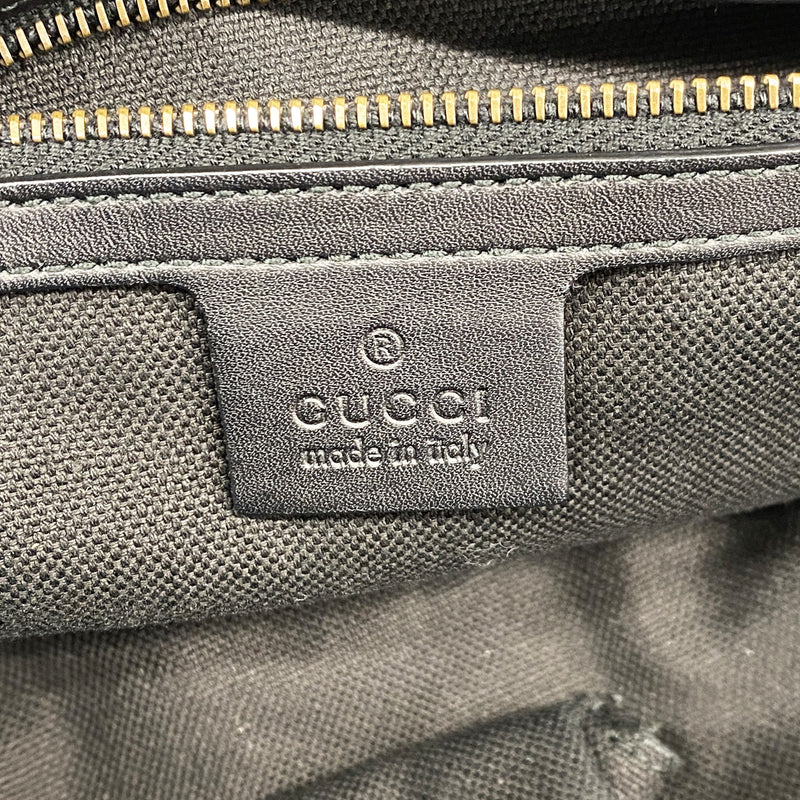 【6id5083】グッチ ハンドバッグ 296855 スウェード ブラック ゴールド金具【中古】レディース