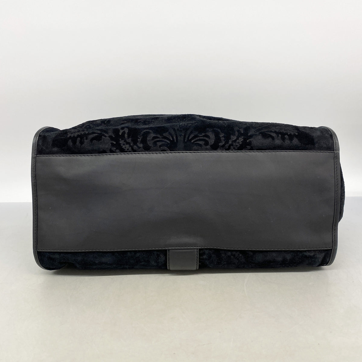【6id5083】グッチ ハンドバッグ 296855 スウェード ブラック ゴールド金具【中古】レディース